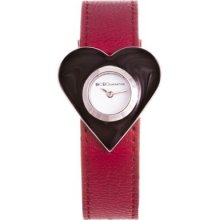 BCBGeneration Women's Japanese Quartz 'Heart' Red Leather Strap Watch