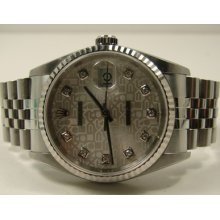 Beautiful Preowned Rolex Datejust Ref 16234 . Diamond Dial, Box And Papers