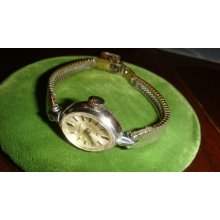 Beautifully Feminine 10 K White Gold Plated Vintage Bulova Ladies' Wat