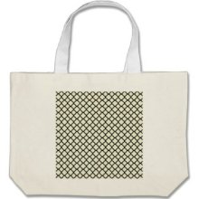 Beige And Black Quatrefoil Mesh Pattern Canvas Bags