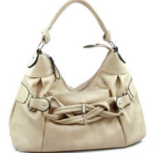 Beige Buckle Inspired Designer Breaded Purse Hobo