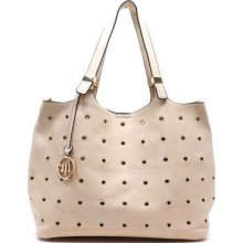 Beige Perforated Handbag