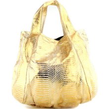 Beirn Jenna Watersnake Metalic Gold Bag Bew With Tags