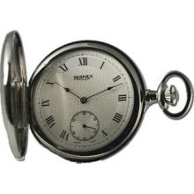 Bernex Silver Tone Hunters Gents Pocket Watch Bn22203