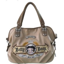 Betty Boop Handbag Beige Square Logo Style