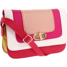 Big Buddha Pink White Fuchsia Pippin Crossbody Vegan Color Blocked Handbag