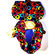 Black Clutch and Cowl Set with Colorful Circles