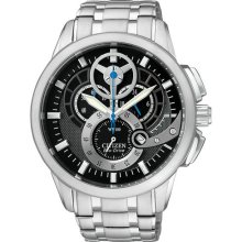 Black Dial Chronograph WR 100, Men's Citizen Eco Drive