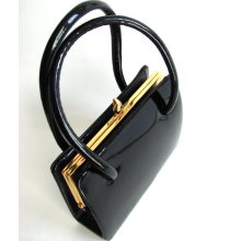 Black Faux leather Purse by Bottomfeeder Montreal