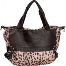 Blancho Bedding DZ002-COFFEE Casual Leopard Temptation Coffee Double Handle Satchel Hobo Handbag with Shoulder Strap