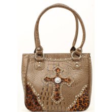 Blazin Roxx Leopard Cross Brown Shoulder Handbag