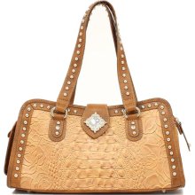 Blazin Roxx Tan Faux Croc Crystal Concho Doctor Bag