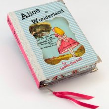 Blue and Pink Alice in Wonderland Book Clutch