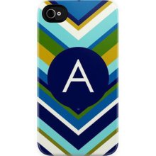 Blue Chevron Monogrammed iPhone 5 Case