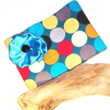 Blue Clutch Purse with Circles