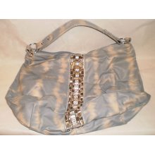 Blue Gray With Cream Accents Hobo Featuring Glam Silver Accents $10 Purse Sale