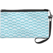 Blue Half Circles Wristlet Purses