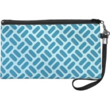 Blue on Blue Basket Weave Wristlet Clutches