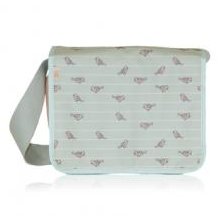 BlueAvocado 112466 Eco-Friendly Cafe Tote - Green Birds on A Wire