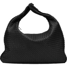 Bottega Veneta Black Intrecciato Maxi Woven Bag