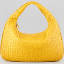 Bottega Veneta Intrecciato Medium Hobo Bag Yellow