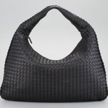 Bottega Veneta Large Veneta Hobo Bag Black