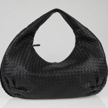 Bottega Veneta Nero Intrecciato Woven Nappa Leather Large Belly Veneta Hobo Bag