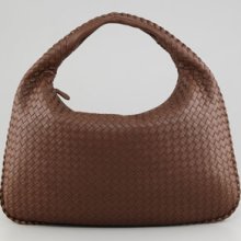 Bottega Veneta Veneta Large Woven Hobo Bag Brown