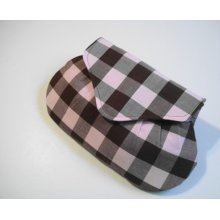 Bridesmaid Clutch, Pink Plaid Purse, Small Wedding Handbag