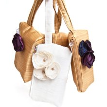 Bridesmaid Clutches Gold with wrist straps - Bridal Party Gifts