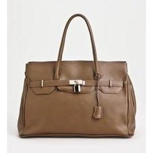 Bright Genuine Leather Zip Closure Satchel - Made In Italy