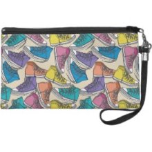 Bright Sneakers Pattern Wristlet Purses