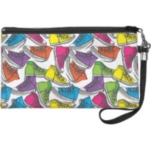 Bright Sneakers Pattern Wristlet Clutch