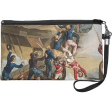 British Sailors Boarding a Man of War, engraved by Wristlet Purses