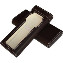 Brown Leatherette Cigar Style Travel Watch Case Storage Holds Wat ...