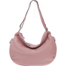 BRUNO ROSSI Italian Made Dusty Rose Deerskin Leather Hobo Bag