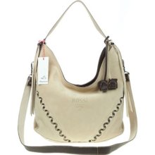 BRUNO ROSSI Italian Made Beige Suede Designer Shoulder Bag