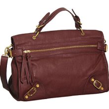 Burgundy Nila ''Soft Brief'' Crossbody Satchel