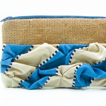 Burlap Untamed Ruffled Medium Clutch - clutch, pouch, bridesmaid clutch, bridesmaid pouch