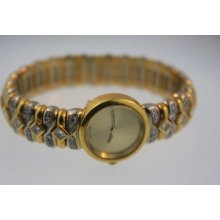 Bvlgari Look 18k Yellow Gold Two Tone With Diamond Band