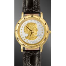 C335-SBA2-0 Susan B. Anthony Dollar Mens Strap Coin Watch Mens Leather