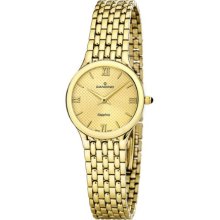 Candino Women's Quartz Watch With Gold Dial Analogue Display And Gold Stainless Steel Bracelet C4365/3