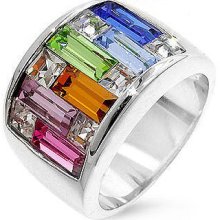 Candy Maze Multicolored Swarovski Crystal Ring