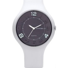 Cannibal Ladies Quartz Watch With Black Dial Analogue Display And White Resin Strap Cl229-01