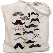 Canvas Tote Bag - Mustache Collection Print.