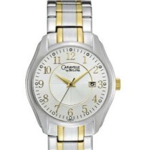 Caravelle By Bulova Stainless Steel Round Men`s Watch W/ Date Display