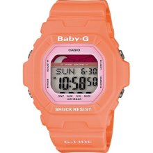 Casio G-shock Orange Resin Band Digital Women's Sport Watch Blx5600-4d