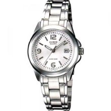 Casio Ltp-1215a-7a Watch Womens White Steel Wrist Watch Quartz Vintage Zxc