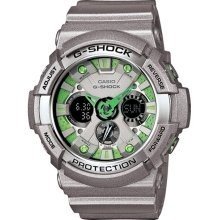 Casio Shock G-shock Ga200sh-8a Ga 200 Sh 8a 8 Grey Green Face Wrist Watch