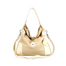 CAVALCANTI Italian Light Beige Calf Leather Designer Shoulder Bag